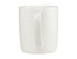 A drink mug in speckled white, featuring a sturdy handle, ideal for hot beverages.