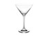 A set of six elegant clear glass Manhattan martini glasses with a sleek design, packaged in a gift box.