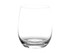 A clear, curved whisky glass with a sturdy base, designed for serving beverages.