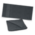 A Dune Beach Towel in a deep gray color, featuring a folded version and a flat view showcasing its soft texture.