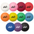 A collection of high bounce balls in white, pink, red, orange, yellow, green, blue, purple, and black, featuring a logo.