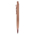 A metallic pen in a rose gold finish with a clip, featuring a sleek and modern design.