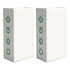 A white box set featuring green designs, containing paper soap and a bottle, ideal for hampers.