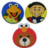 Three custom PVC coasters featuring colourful cartoon characters: a green frog, a cowboy, and a bear with a red outline.