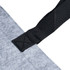 A grey felt tote bag with a black strap detail, featuring a simple attachment at the top.