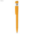 An orange USB pen with a solid plastic casing, featuring a removable cap that reveals a USB drive.