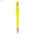 A yellow USB pen with a 16GB metal tip and a logo on the side.