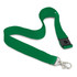 A green 3D logo lanyard with a silver clip and a black safety buckle.