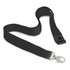 A black 3D logo lanyard with a clip hook and a buckle for secure attachment.