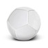 A white mini soccer ball featuring traditional pentagonal and hexagonal panels, with visible stitching.