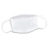 A reusable large face mask in white with elastic ear loops and a smooth texture.