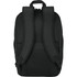 A black anti-theft backpack with padded, mesh shoulder straps and a spacious main compartment. Includes a logo.