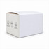 A white box with icons representing features, designed for a wireless charger. The box has a simple and clean design.