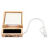 A bamboo USB and note hub featuring a space for sticky notes, multiple USB ports, and a connecting cable.