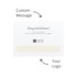 A white card featuring a wave pattern, with space for a custom message and a logo.