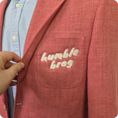 Embroidered logo on apparel