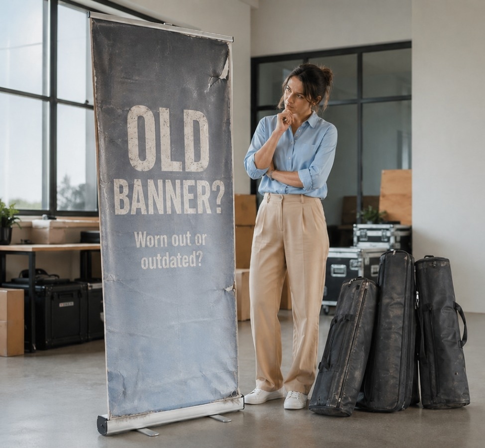 Recycle and repurpose old merch and signage