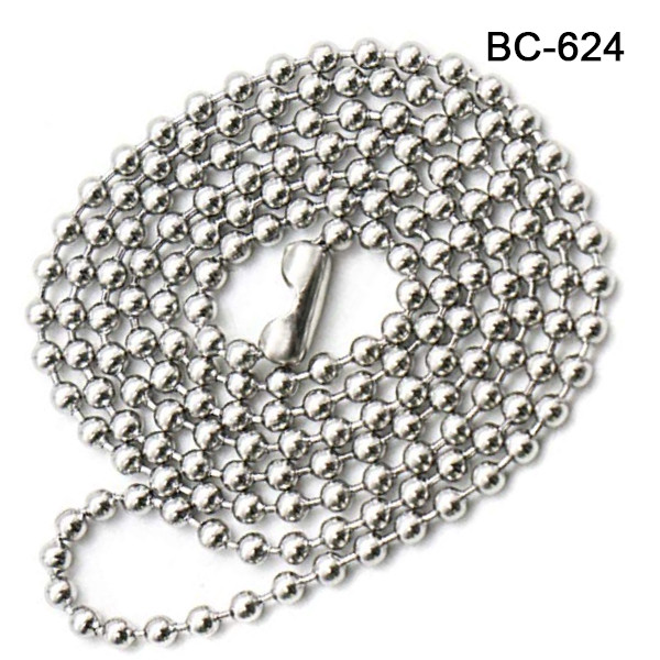 Beaded Ball Chain Links, Coupling Style, 24