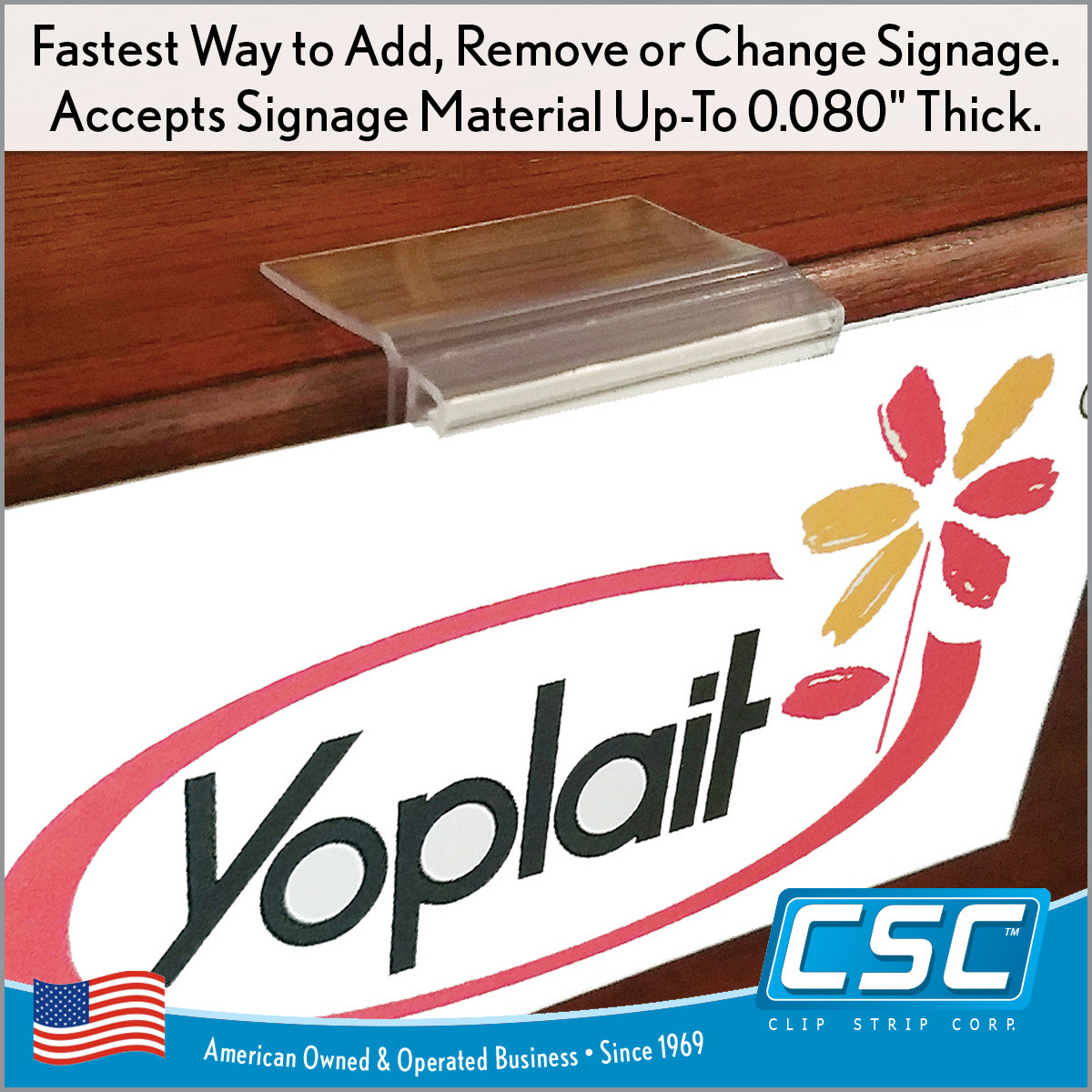 Grip-Tite™ Shelf Edge Sign Holder | Gripper Teeth for Wood and