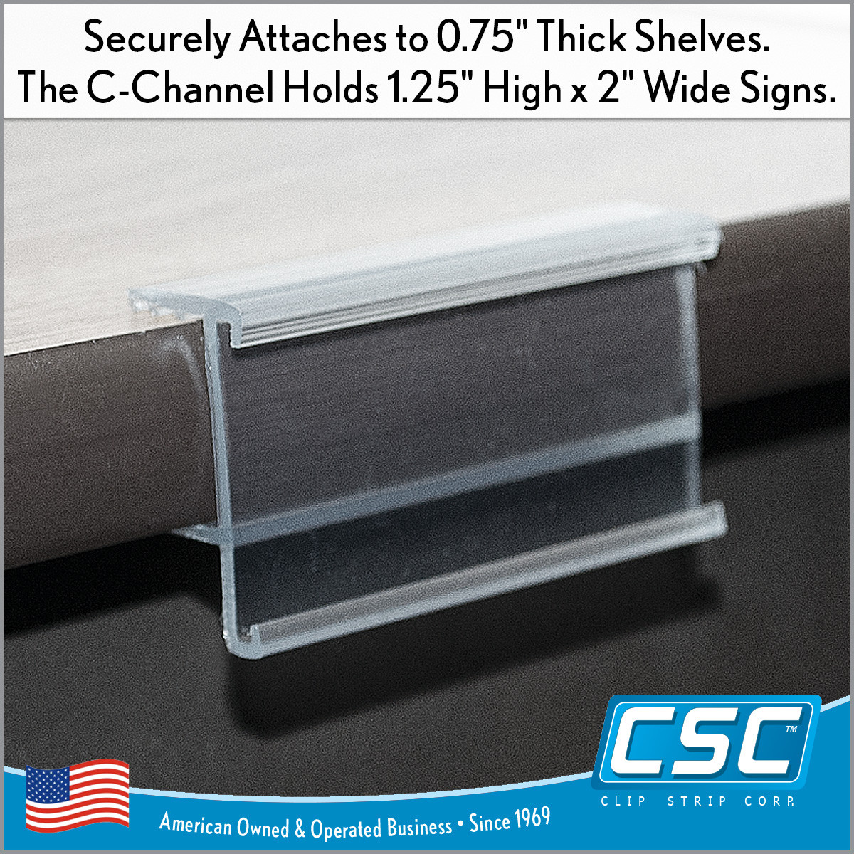 Grip-Tite™ Sign Holder, for Wood Shelf Edge | Data Channel | Clip