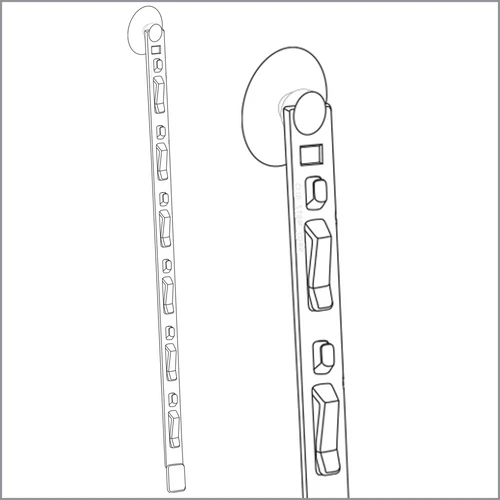 12 hooks Clip Strip® Merchandising Strip, with Suction Cups, CS-12SC Series. Available in white and black.