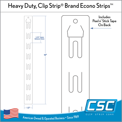 Econo Strip Heavy Duty, ES-8 | Clip Strip® - Bulk, Wholesale, Heavy Duty. In-stock now and ready to ship! By Clip Strip Corp.