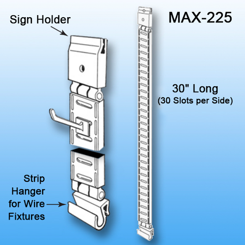 Double Sided Merchandise Peg & J Hook Display | Clip Strip - Point-Of-Purchase Materials, MAX-225