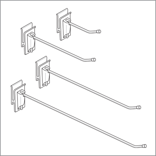 Strong No Sag™ Easy Remove Back Corrugated Power Panel Metal Hook, Available sizes, 2", 4", 6" & 8". MP-Series