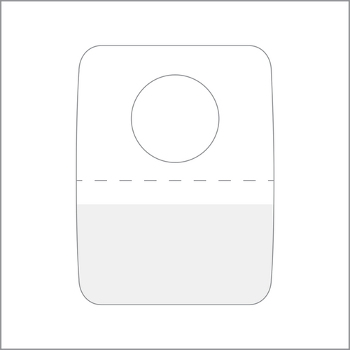1" x 1.3125" Round Hole Hang Tabs - Clear Adhesive - Plastic, ETR-14. In-stock now and ready to ship! By Clip Strip Corp.