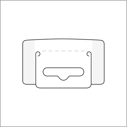 Clip Strip Corp.'s point-of-purchase Hang Tabs - Euro Style Hole - Sombrero Hole - Clear Plastic Adhesive, ETR-15