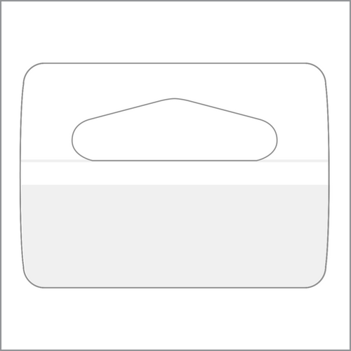 Hang Tabs - Delta Style Slot Hole- Clear Plastic Adhesive, ETR-38. In-stock now and ready to ship! By Clip Strip Corp.