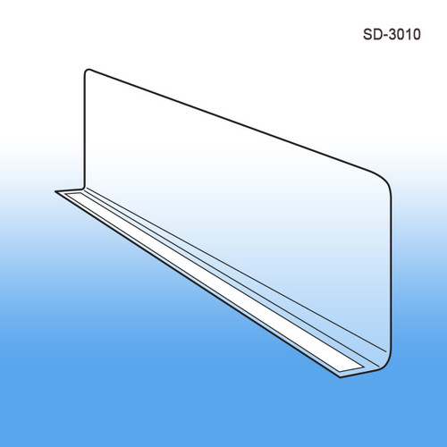 3" x 9.5625" Econo-Line Shelf Divider, Adhesive Mount, SD-3010. In-stock now and ready to ship! By Clip Strip Corp.