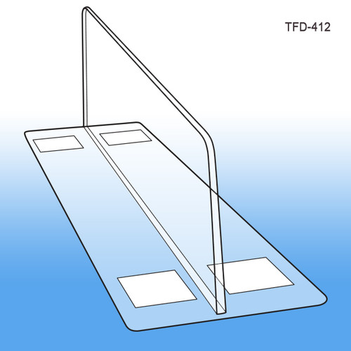 3" HIGH x 12" LONG Thermo Formed Shelf Divider, TFD-412, 3" wide base. In-stock now and ready to ship! By Clip Strip Corp.