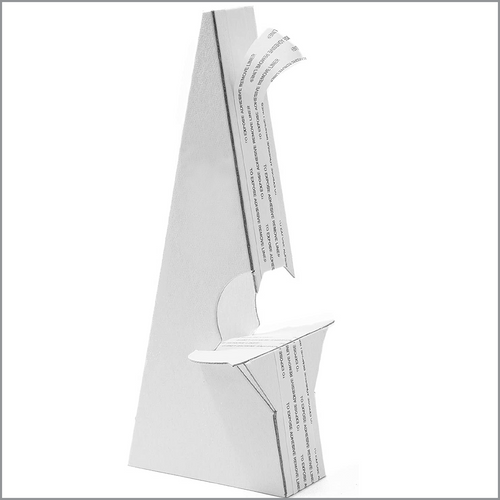 12", Double Wing, Self Stick Cardboard Easel, BEB-1238W, in stock and ready to ship, by Clip Strip Corp.
