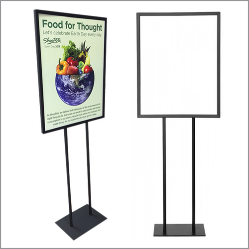Premium Poster Frame Display Stand, PP-2228, available in black or chrome