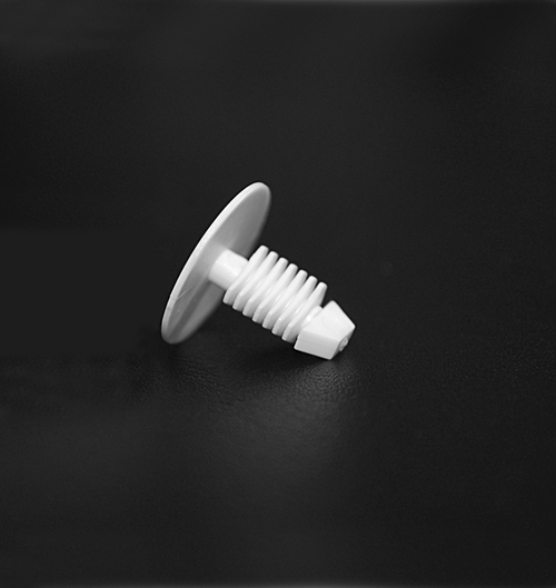 triangular fin plastic point of purchase display fastener, PIF-825. In-stock now and ready to ship! By Clip Strip Corp.