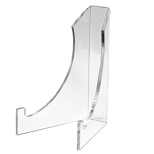 8 inch high clear acrylic display easel, ADE-86. In-stock now and ready to ship! By Clip Strip Corp.