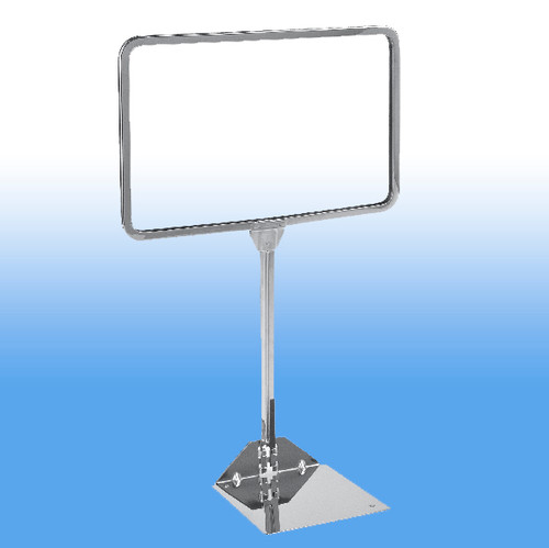 11" Wide x 7" High Chrome Sign Frame with 10" stem height, PCSF-711-10