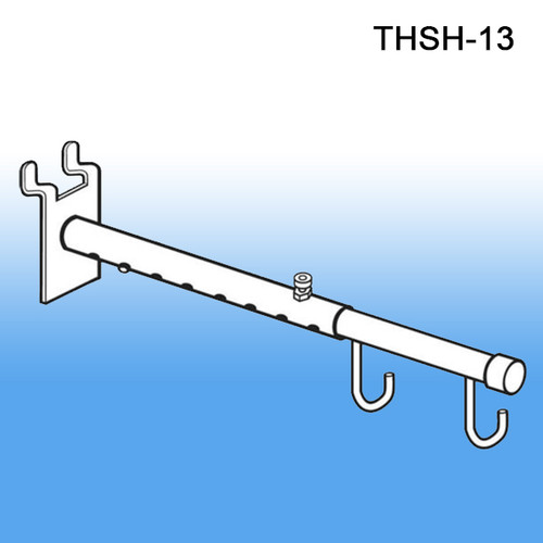 Clip Strip Corp.'s peg board wall adjustable extension sign holder with hooks, THSH-13