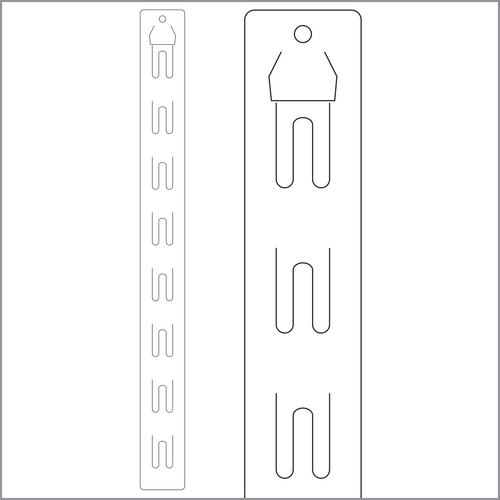 Clip Strip® Brand Econo Strips™ Heavy Duty, 8 Hooks, 16" Long, No Tape, ES-8NT