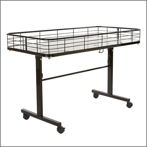 Folding Dump Table with Casters – Mobile Retail Display for Overstock & Promo Items, Item# FDTC-234731