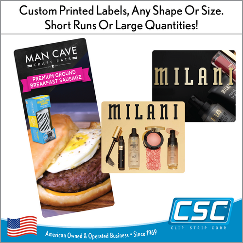 Clip Strip Corp. Custom Printed Labels, LABELS-100
