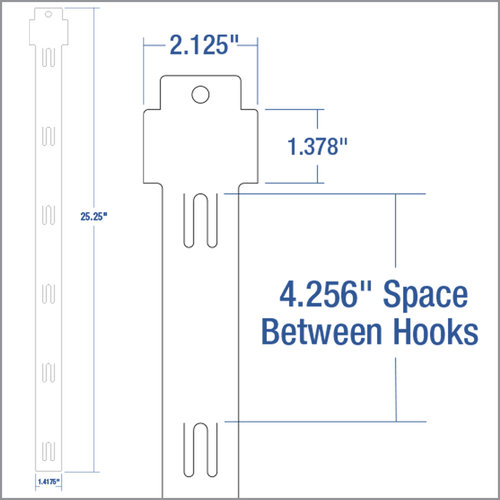 25 Inch Long, 6 Station, Walmart Strip, WMS-6L-WM. In-stock now and ready to ship! By Clip Strip Corp.