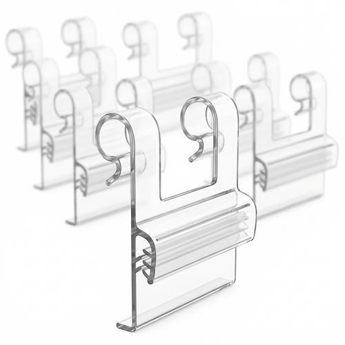 Grip-Tite™ Wire & Shelf Edge Sign Holder, Flush Position, Clip-On PVC Sign Holder for Wire Displays & Other Over The Top of Upright Displays, EG-10