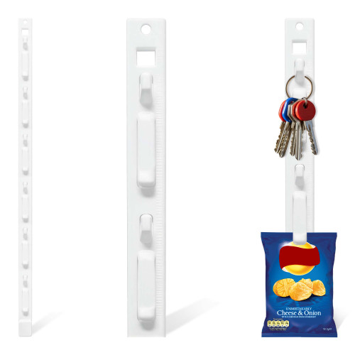 Clip Strip® "THE ORIGINAL" Merchandising Strip, 6 Hooks, No Tape, "Made in USA",