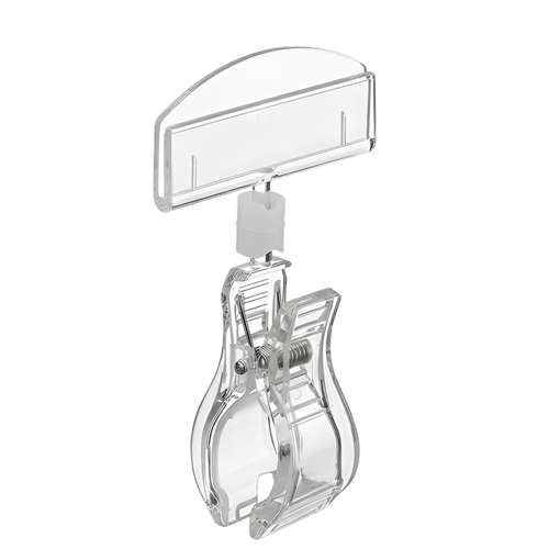 Roto Pop Clip Sign Holder – Rotating Retail Sign Clip with Spring Clamp for Fixtures & Displays,