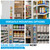 White Posi-Lok clip strips shown organizing small goods in a cabinet and on retail shelves.