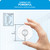 Hand holding a clear suction cup sign hook beside a diagram showing its 1.75-inch cup diameter and 0.75-inch hook depth.