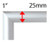 Black metal snap frame  1"  or 25mm thickness dimensions, Item# CSF1-2228