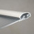 Closed cross-section of silver metal snap frame with snap-open mechanism and protective cover for retail signs and posters, Item# CSF1-3040